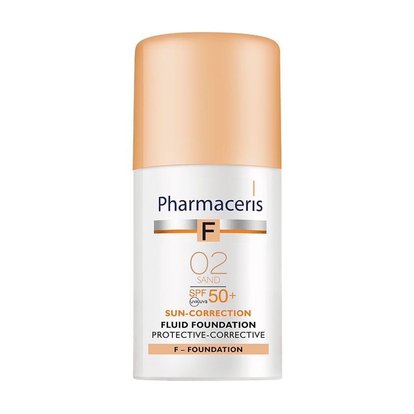 Захисний тональний флюїд для обличчя Pharmaceris F Protective-Corrective Fluid Foundation SPF 50+, 02 Sand, 30 мл